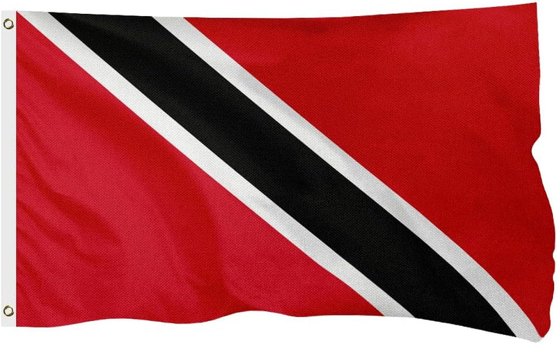 Trinidad and Tobago Flag for Outside, 400D Heavy Duty Polyester, Double - Sided Printing, Quadruple Stitched Fly Hem, Fade Resistant, 2 Brass Grommets