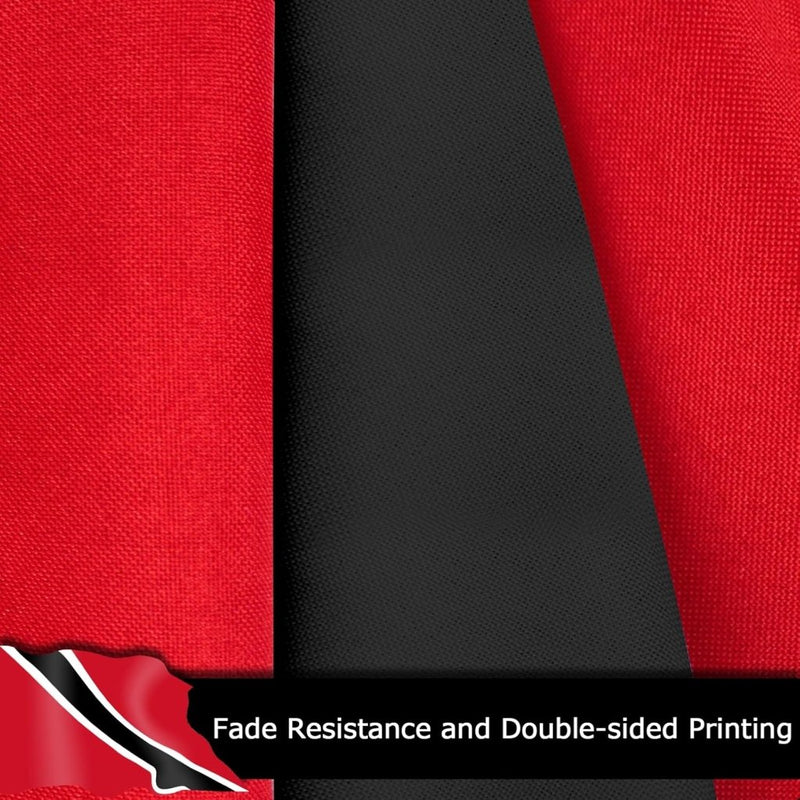 Trinidad and Tobago Flag for Outside, 400D Heavy Duty Polyester, Double - Sided Printing, Quadruple Stitched Fly Hem, Fade Resistant, 2 Brass Grommets