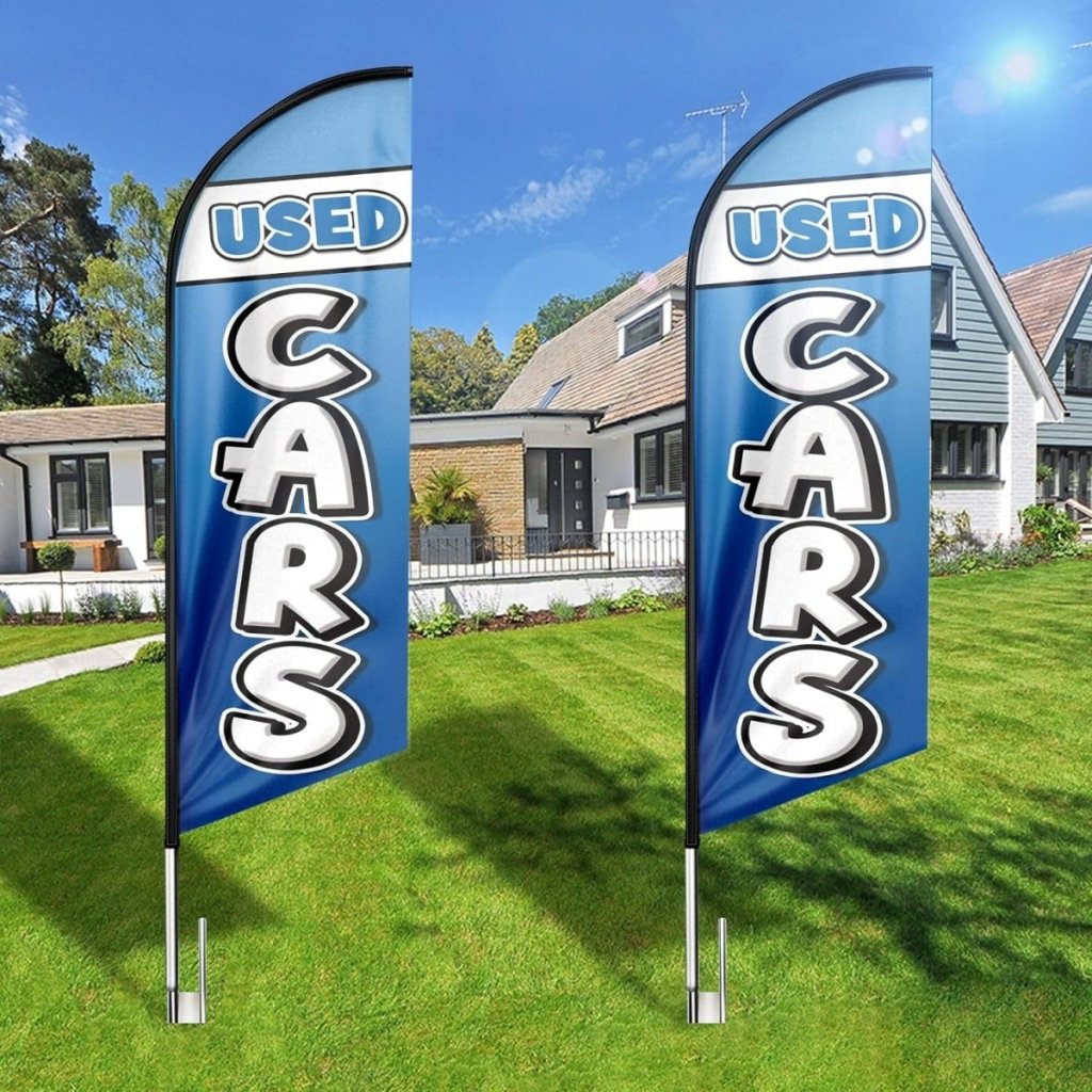 Used Car Signs - 8Ft Used Cars Advertising Swooper Feather Flag（Flagpole Not Included） - FSFlag