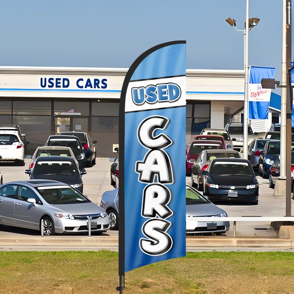 Used Cars Sign - 8ft Used Cars Feather Flag With Pole Kit