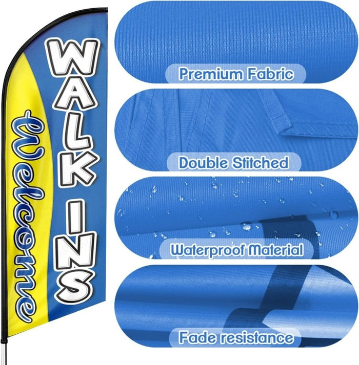 11ft Walk-Ins Welcome Sign Feather Flag- FSFlag