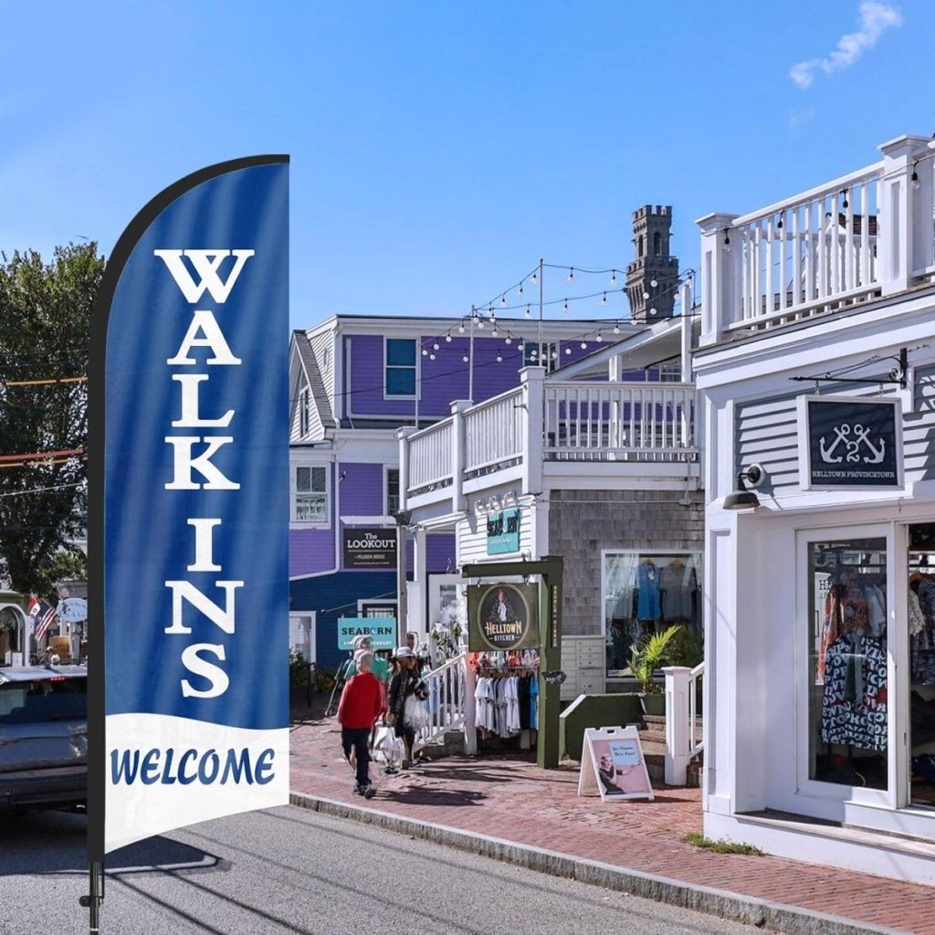 Walk Ins Welcome Sign - 8ft Walk - Ins Welcome Feather Flag Pole Kit - FSFlag
