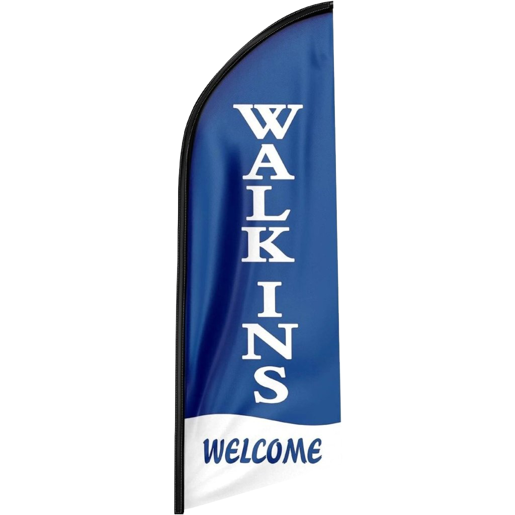 Walk Ins Welcome Sign-8ft Walk-Ins Welcome Feather Flag（Flagpole Not Included）
