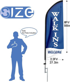 Walk Ins Welcome Sign - 8ft Walk - Ins Welcome Feather Flag（Flagpole Not Included） - FSFlag