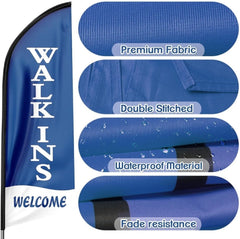 Walk Ins Welcome Sign - 8ft Walk - Ins Welcome Feather Flag（Flagpole Not Included） - FSFlag
