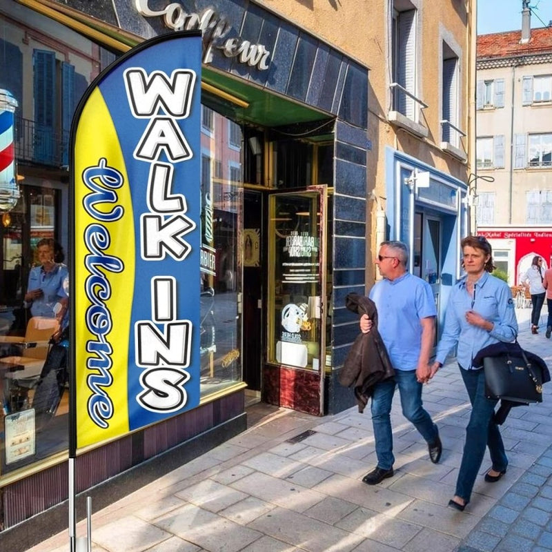Walk Ins Welcome Sign - Walk - Ins Welcome Feather Flag（Flagpole Not Included） - FSFlag