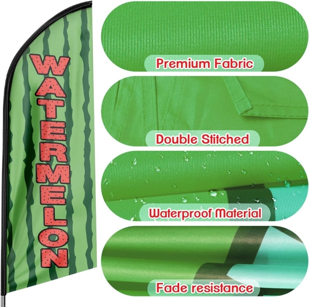 Watermelon Flag - 8ft Watermelon Feather Flag（Flagpole Not Included） - FSFlag