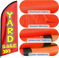 Yard Sale Flags - Yard Sale Feather Flag Set for Yard Sale Business - FSFlag