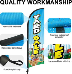 Yard Sale Signs - 8FT Yard Sale Feather Flags with Pole and Ground Stake - FSFlag