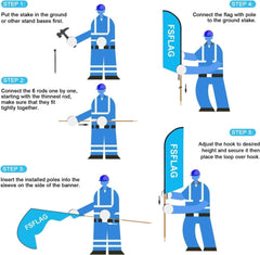 Yard Sale Signs - 8FT Yard Sale Feather Flags with Pole and Ground Stake - FSFlag