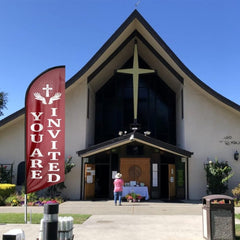 You Are Invited Feather Flag: Advertising Banner for "You Are Invited" (8ft Flagpole Not Included) - FSFlag