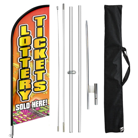 FSFLAG Lottery Tickets Swooper Flag Feather Flag Pole Kit