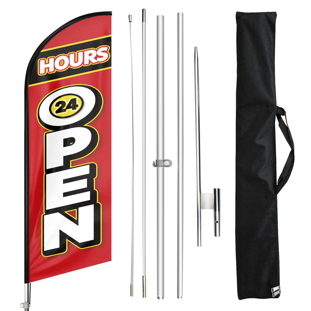 FSFLAG 11 FT Open House Signs- feather flag with pole kit