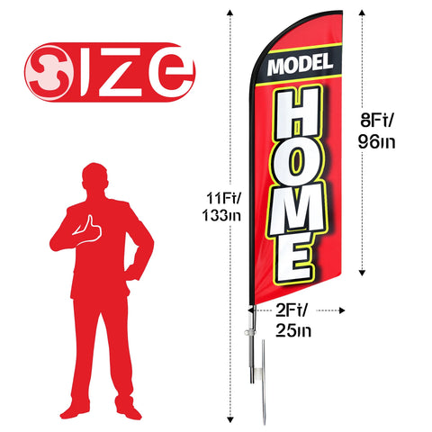 FSFLAG Model Home Real Estate Signs Swooper Flag Feather Flag Pole Kit