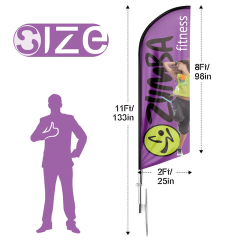 FSFLAG Zumba Swooper Flag Feather Flag Pole Kit