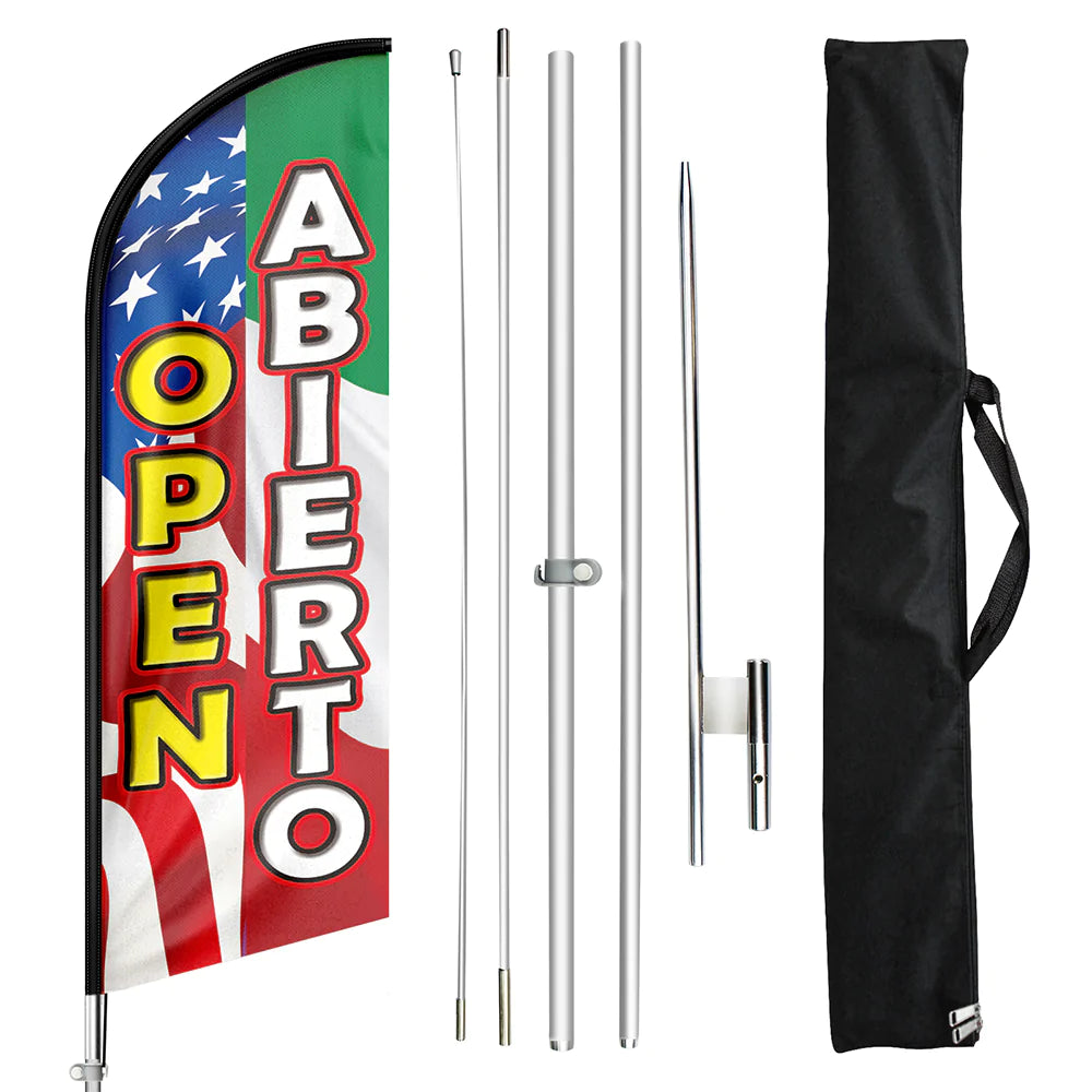 FSFLAG 11FT open Abierto flag - feather flag pole kit